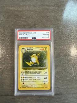1999 POKEMON GAME #14 RAICHU-HOLO PSA 8 - Image 1