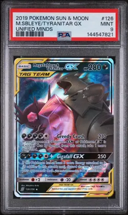 PSA 9 Mega Sableye & Tyranitar GX 126 - Unified Minds Pokemon Card - Pokemon TCG - Image 1