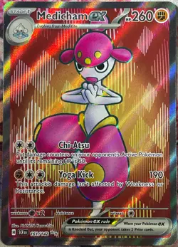 Medicham ex Full Art Ultra Rare - 161/142 - Stellar Crown Pokemon 2024 - Image 1