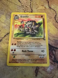 Pokemon Graveler Fossil 37/62 1999 WOTC LP Vintage - Image 1