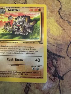 Pokemon Graveler Fossil 37/62 1999 WOTC LP Vintage - Image 3