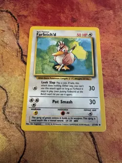Pokemon Farfetch’d Base Set 27/102 LP Vintage WOTC 1999 - Image 1
