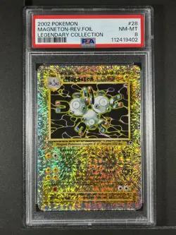 Magneton Reverse Foil #28 2002 Pokemon Legendary PSA 8 250001 - Image 1
