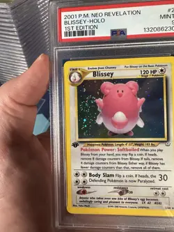 Pokemon 2001 Blissey 1st Holo + Swirl! 2/64 Neo PSA 9 - Image 3