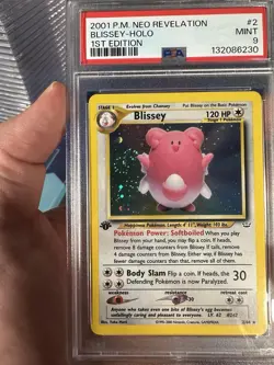 Pokemon 2001 Blissey 1st Holo + Swirl! 2/64 Neo PSA 9 - Image 5