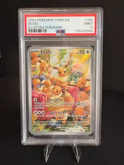 PSA 9 EEVEE 188/167 ILLUSTRATION RARE 2024 POKEMON TWM EN / TWILIGHT MASQUERADE - Image 1