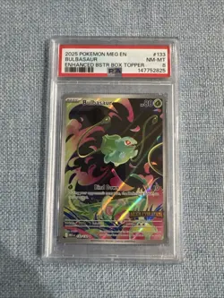 PSA 8 - 2025 Bulbasaur - (Mega Evolution Stamped) 133/132 Holo Pokemon - Image 1