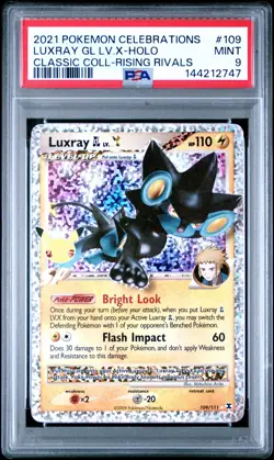 2021 POKEMON CELEBRATIONS CLASSIC COLL #109 LUXRAY GL LV.X-HOLO PSA 9 - Image 1