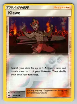 2017 Pokemon Sun & Moon Burning Shadows - Reverse-Holo #116/147 Kiawe - Image 1