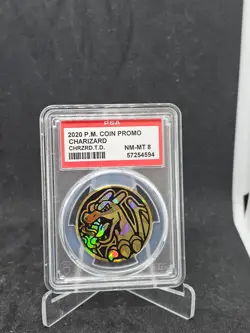 PSA 8 Charizard Theme Deck COIN Charizard Pokemon Vivid Voltage Foil Coin TCG GO - Image 1