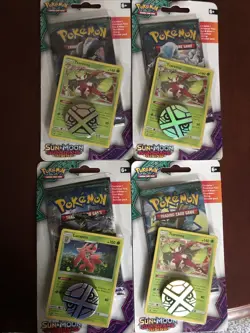 Pokemon Sun & Moon Guardians Rising Blister Lurantis Tsareena Artwork Set 4 Pack - Image 1