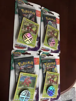 Pokemon Sun & Moon Guardians Rising Blister Lurantis Tsareena Artwork Set 4 Pack - Image 3