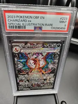 2023 Pokemon OBF EN-Obsidian Flames Charizard EX #223 Special IR PSA 9 - Image 2