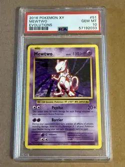 2016 Pokemon XY Evolutions Mewtwo #51 PSA 10 Gem Mint - Image 1