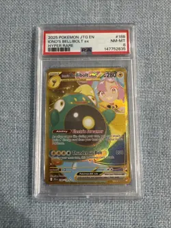 2025 Pokemon Journey Together Lono's Bellibolt EX Ultra Rare 188/159 PSA 8 - Image 1