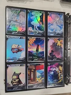 Lot of 30 Custom holo fanart mixed V Pokemon Trading Card Sleeved & Top Loaded! - Image 2