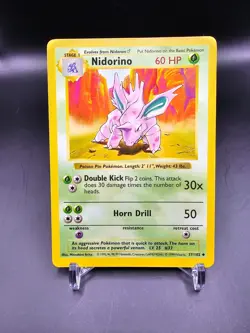 EX - Nidorino - 37/102 - Shadowless - Base Set - Pokemon Card - Image 1