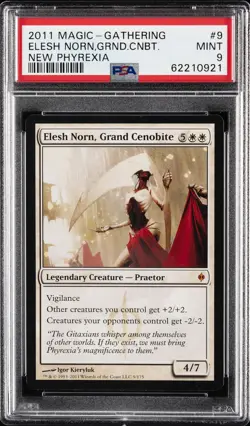 2011 MTG NEW PHYREXIA #9 ELESH NORN, GRAND CENOBITE PSA 9 - Image 1