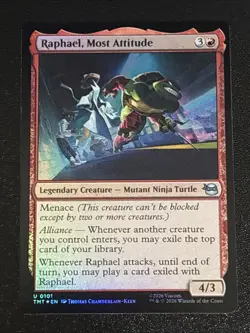 MTG Teenage Mutant Ninja Turtles Raphael, Most Attitude Foil 0101 NM - Image 1