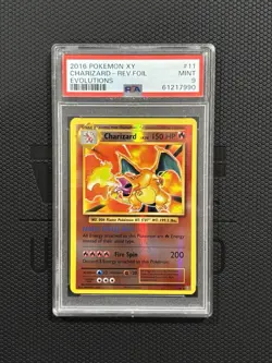 PSA 9 MINT ✨ Pokemon 🔥 Charizard 11/108 XY Evolutions Reverse Holo Rare 🔥 - Image 1