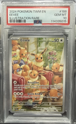 2024 Pokemon TCG SV Twilight Masquerade Eevee 188/167 PSA 10 - Image 1