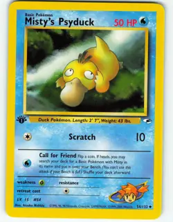Misty's Psyduck - 1st Edition - 54/132 Gym Heroes - Pokemon TCG - 2000 - Image 1