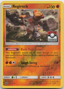 Regirock - 53/111 (Pokemon League) Promo League & Championship Cards 053/111 LP - Image 1
