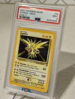 2000 Pokemon Zapdos 20/130 Base Set 2 Rare Holo PSA 9 MINT - Image 4