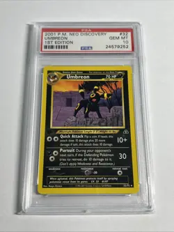 2001 POKEMON NEO DISCOVERY 1ST EDITION #32/75 UMBREON PSA 10 GEM MT - Image 1