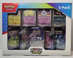 Pokemon Scarlet & Violet Paldean Fates 5 Mini Tins Promo Bundle Pokemon TCG - Image 1