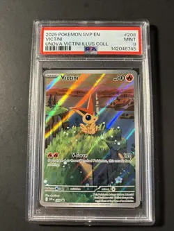 2025 Pokemon Scarlet & Violet Promo Unova Victini Illustration Coll. #208 PSA 9 - Image 1