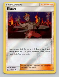 Reverse Holo Kiawe #116/147 Uncommon SM - Burning Shadows Pokemon - Image 1