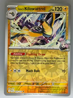 Pokemon REVERSE HOLO Iono's Kilowattrel - SV09: Journey Together (JTG) 055/159 N - Image 1