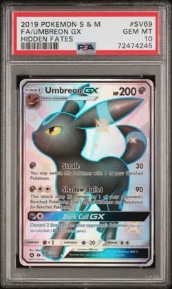 PSA 10 Umbreon GX Full Art SV69/SV94 SM Hidden Fates Pokemon English Shiny Vault - Image 1