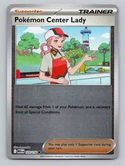 Reverse Holo Pokemon Center Lady 123/132 Common ME01: Mega Evolution Pokemon - Image 1