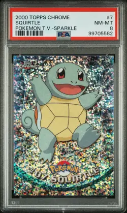 2000 TOPPS CHROME POKEMON T.V. SPARKLE #7 SQUIRTLE PSA 8 *POP 10* - Image 1
