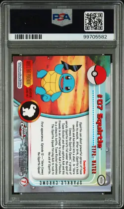 2000 TOPPS CHROME POKEMON T.V. SPARKLE #7 SQUIRTLE PSA 8 *POP 10* - Image 2