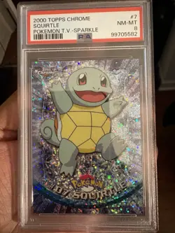 2000 TOPPS CHROME POKEMON T.V. SPARKLE #7 SQUIRTLE PSA 8 *POP 10* - Image 3
