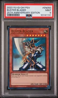 YUGIOH Buster Blader PSV-EN050 25th Anniversary 2023 Ultra Rare PSA 9 - Image 1
