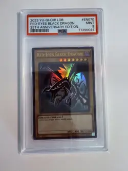 2023 Yu-Gi-Oh LOB 25th Anniversary Red Eyes Black Dragon EN070 - PSA 9 - Image 1