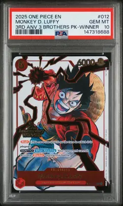 Monkey D Luffy 3rd Anniversary Winner PSA 10! One Piece TCG GEM mint BGS - Image 1