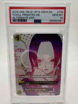 2026 ONE PIECE THE AZURE SEA'S SEVEN ALT ART #118 YOU'LL FRIGHTEN ME... PSA 10 - Image 1