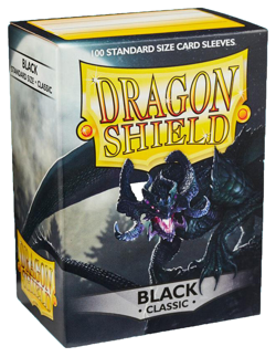 100 Dragon Shield Classic Black Standard Size Card Sleeves deck protector magic - Image 1