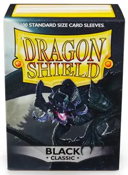 100 Dragon Shield Classic Black Standard Size Card Sleeves deck protector magic - Image 2