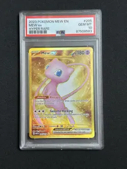 Mew EX 205/165 Scarlet & Violet 151 PSA 10 Hyper Rare Pokemon Card - Image 1