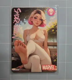 Spider Gwen Stacy Marvel Spider-Man Custom Glow Waifu Card Feet Fan Art 4 - Image 1