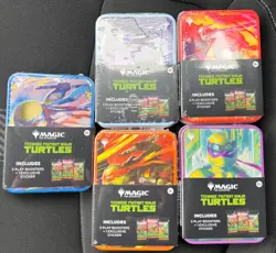 MAGIC THE GATHERING TEENAGE MUTANT NINJA TURTLES SEALED COLLECTOR TINS FULL SET! - Image 1
