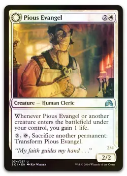 Pious Evangel #34 (Foil) (LP) Shadows over Innistrad SOI Magic MTG - Image 1