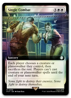 Single Combat (Extended Art) #458 (Foil) (NM) Fallout PIP Magic MTG - Image 1