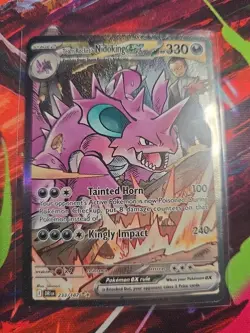 Pokemon TCG Team Rockets Nidoking EX Full Art Holo Card 233/182 Destined Rivals - Image 1